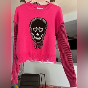 Upcycled Girly goth sweater